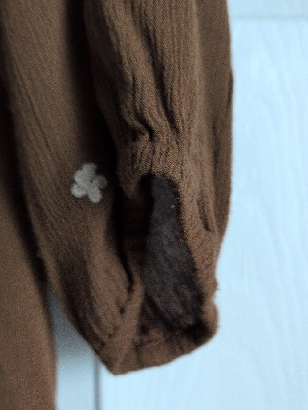 Free People Brown Maxi Dress with Cream Floral Embroidery - Picture 4 of 4